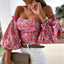 Lady Sexy Off-Shoulder Printed Shirt – Feminine Elegance Meets Casual