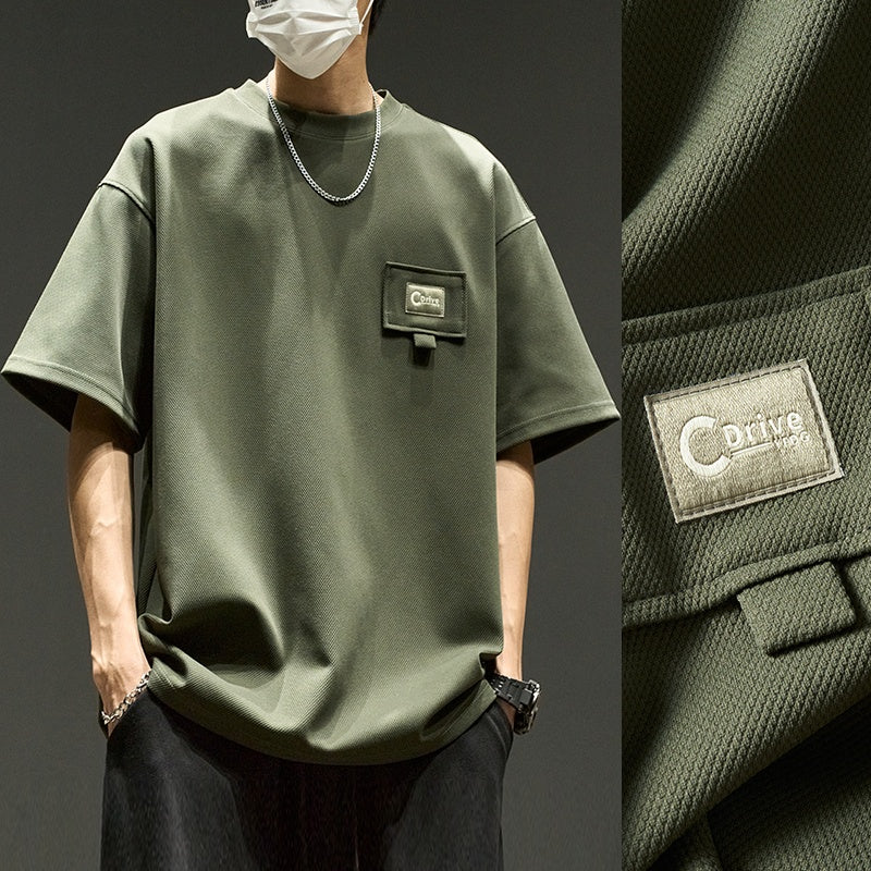 Waffle Short Sleeve Men Clothing Summer American Style Main image