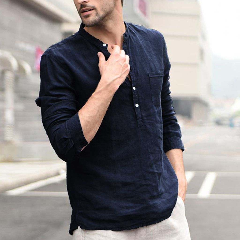 Plaid Collar Tops Turn Down Men Shirts Clothing Secondary image