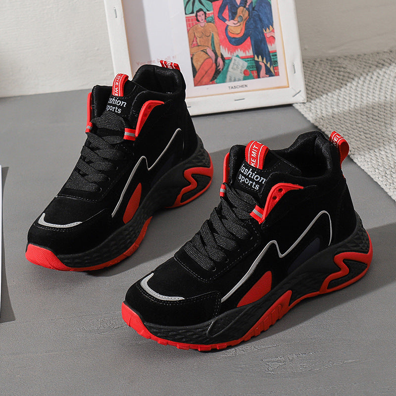 New Leather Waterproof High Help Big Children 10 Autumn And Winter 12 Girls Sneakers Main image