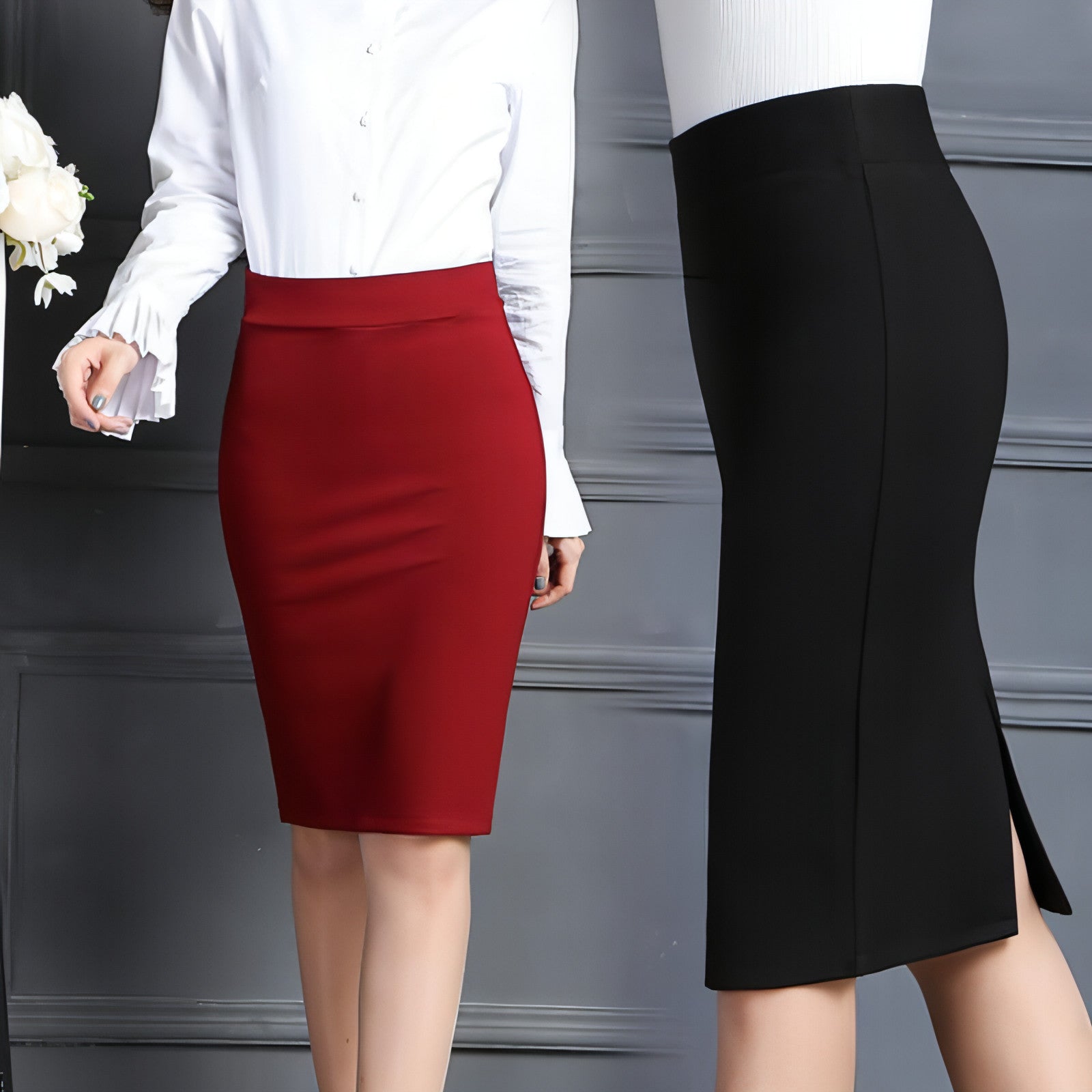 Autumn And Winter Professional Suit Work Skirt Bag Hip Skirt Elastic Main image