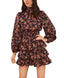 Women's Long Sleeve Smock Neck Ruffle Skirt Dress