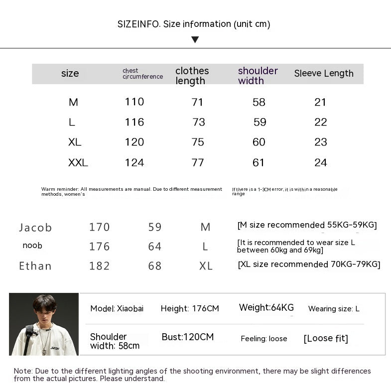 Waffle Short Sleeve Men Clothing Summer American Style Secondary image