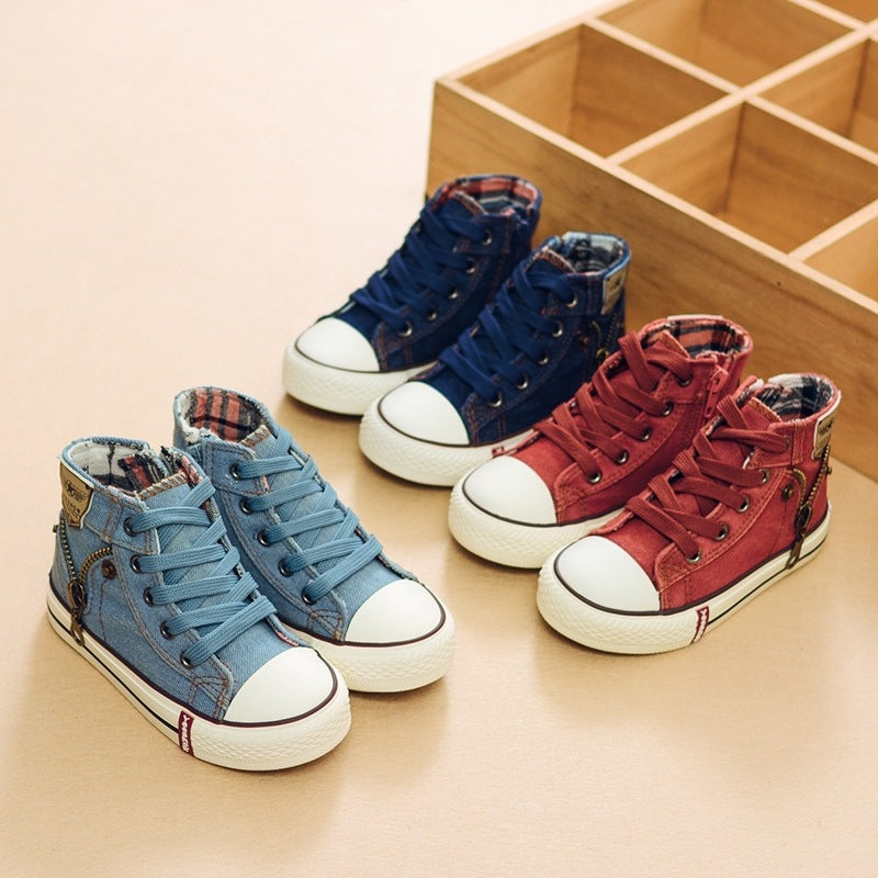 Autumn Expert Skill Children Casual Shoes Boys Girls Sport Shoes Breathable Denim Sneakers Kids Canvas Shoes Baby Boots Main image