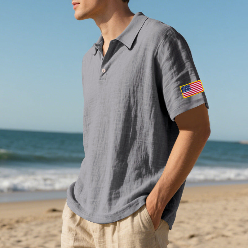 American Summer Linen Short Sleeve Men Clothing Main image