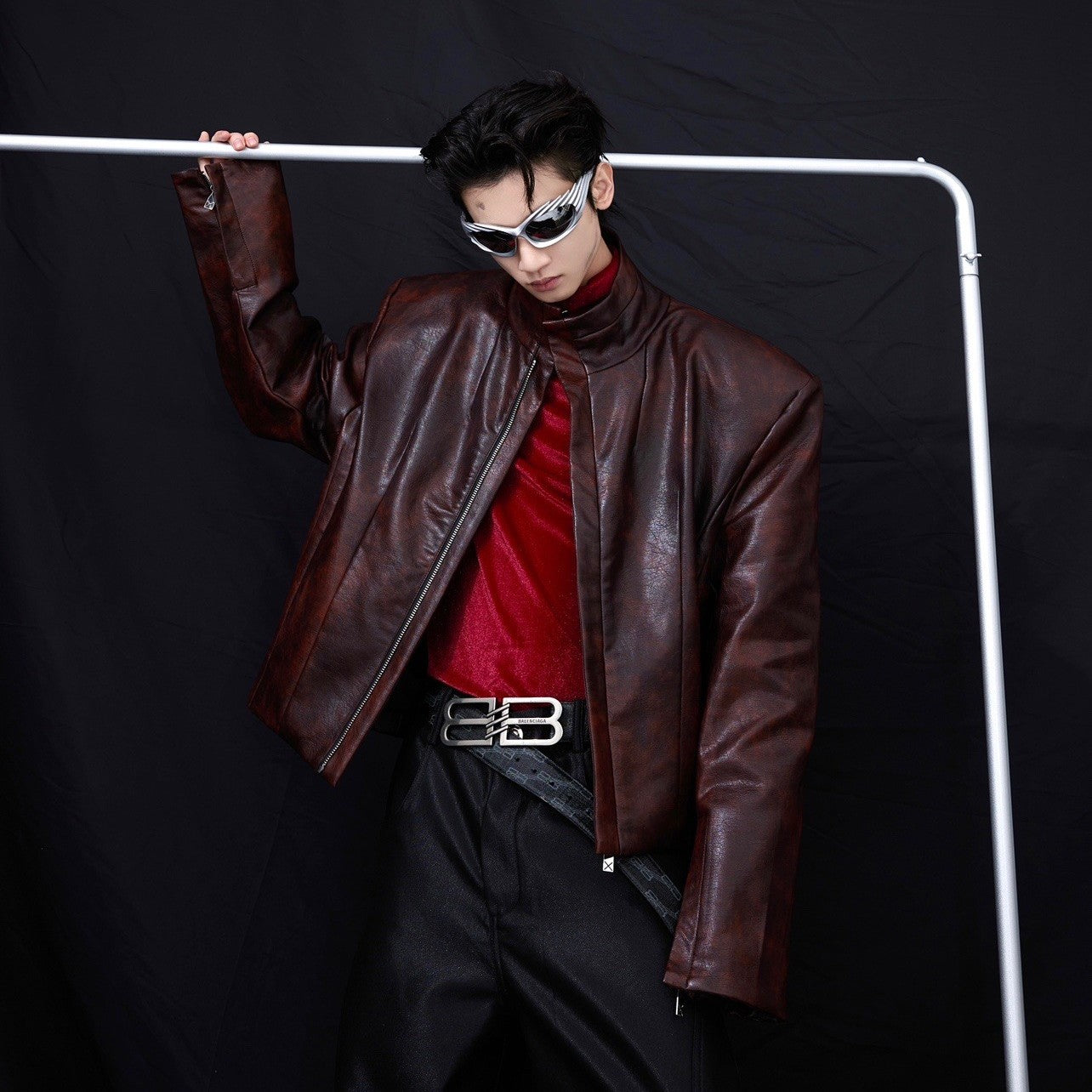 Coat Stand Collar Short Motorcycle Clothing Men Main image