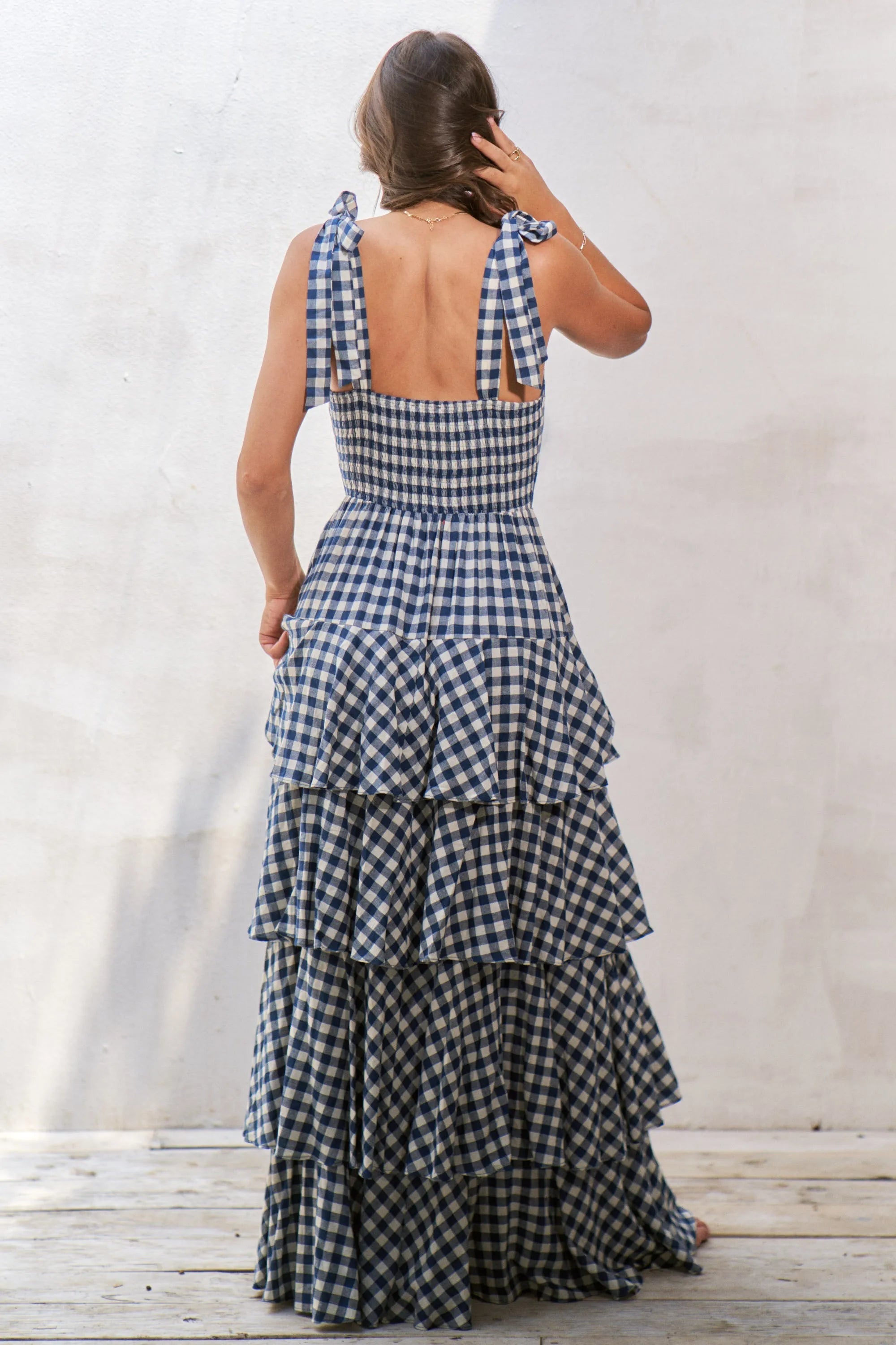 Jade By Jane Gingham Tiered Maxi Dress Secondary image