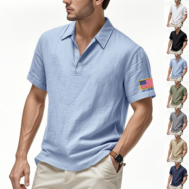 American Summer Linen Short Sleeve Men Clothing Secondary image