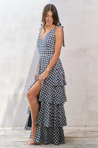 Jade By Jane Gingham Tiered Maxi Dress
