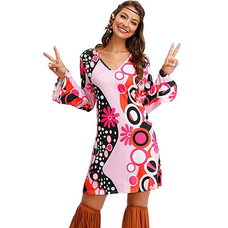 Hippie Clothing Print Dress Women Secondary image