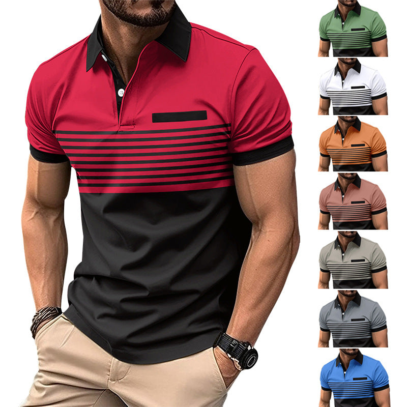 Casual Striped Shirt With Chest Pocket Men Clothing Main image