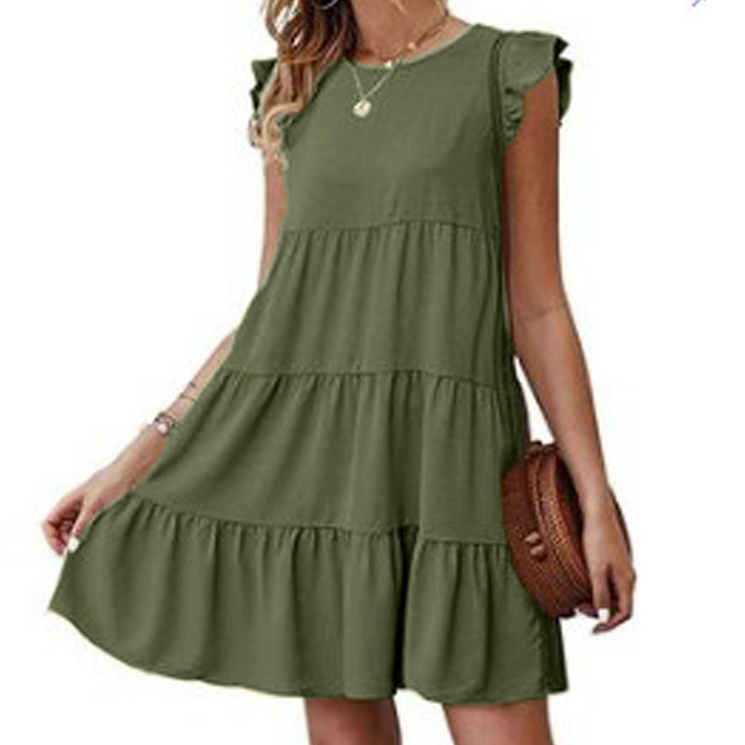 Womens Flowy Dress with Cap Sleeves Secondary image