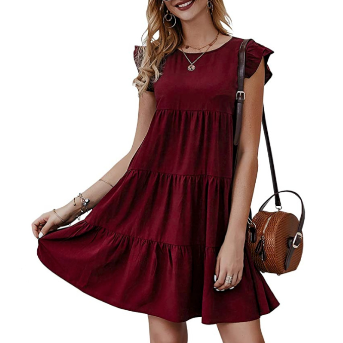 Womens Flowy Dress with Cap Sleeves Main image