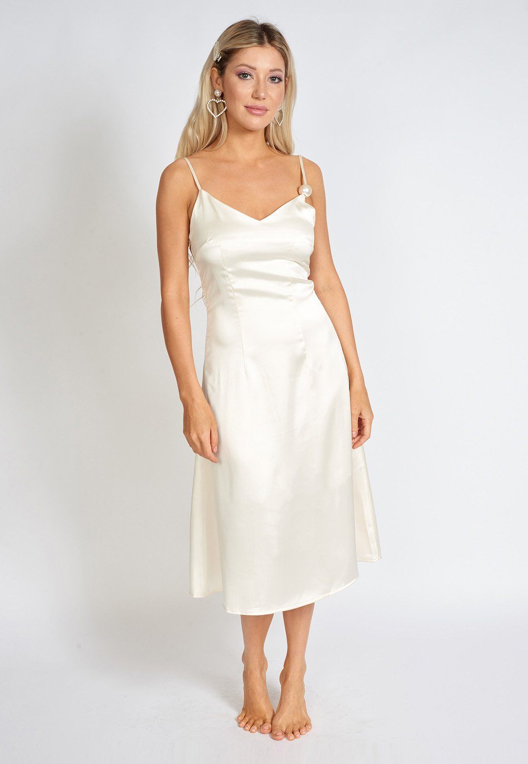 Léonie One Pearl Satin Slip Dress Main image