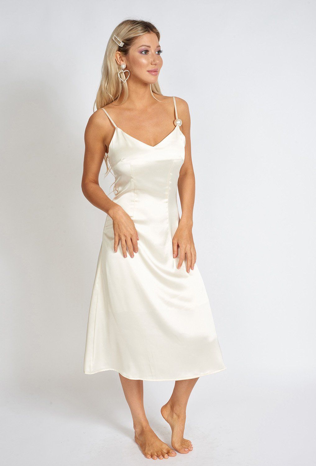 Léonie One Pearl Satin Slip Dress Secondary image