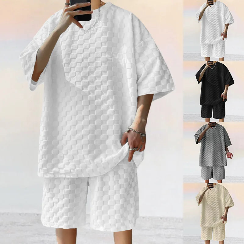 Men Leisure Oversized Two-piece shorts Set Main image