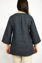 Asphalt Grey linen oversize top