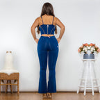 Shascullfites Shaper Set Dark Blue Bodysuit Zipper Push Up Top Middle