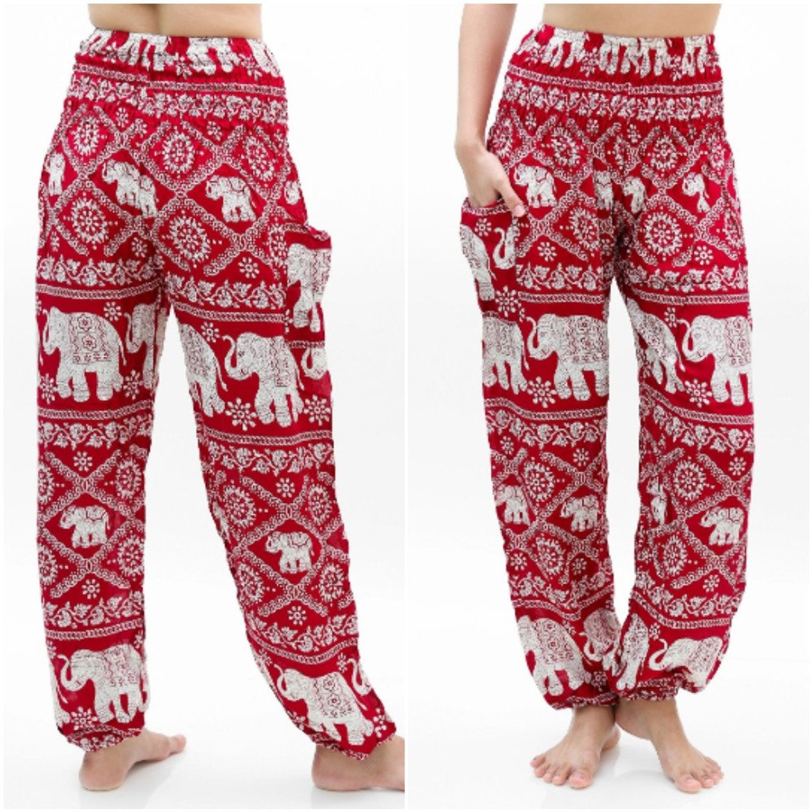Burgundy ELEPHANT Pants Women Boho Pants Hippie Pants Yoga Main image