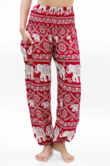 Burgundy ELEPHANT Pants Women Boho Pants Hippie Pants Yoga Secondary image