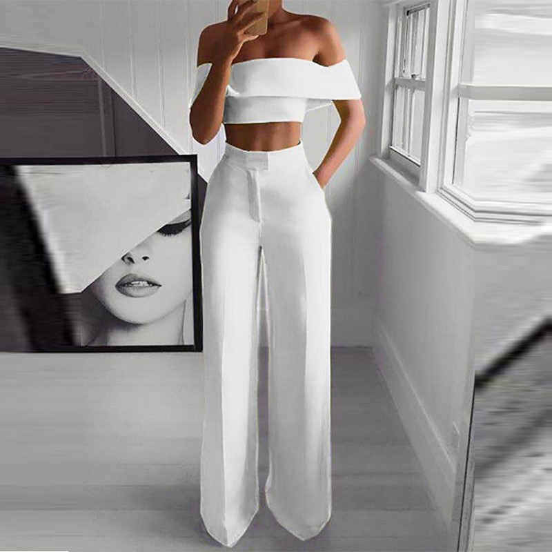 FlexiChic™ – Wide Leg Pants & Crop Top Two-Piece Set Secondary image