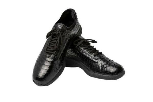 W&H Men's Viper - Python Golf Shoes in Black